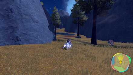 着地後は平坦な道が続く