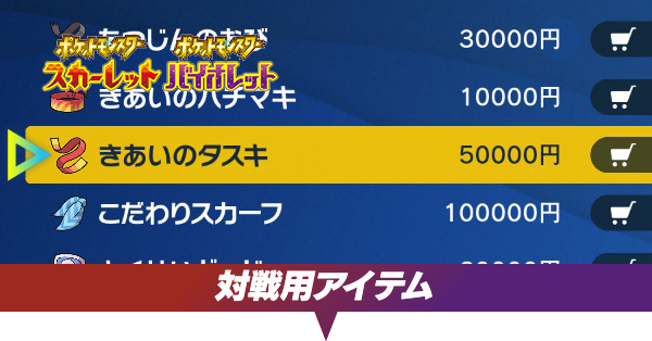 対戦用アイテム一覧