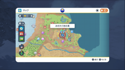 みだれづきの滝の場所マップ