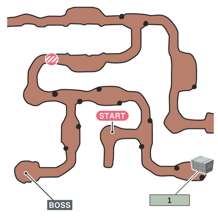 封鎖された洞窟のマップ