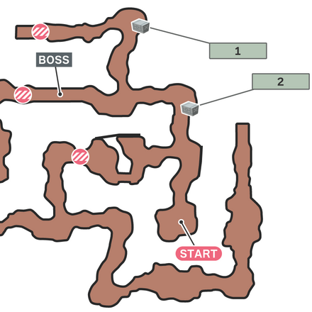 コレル鉱山の敵を討てのマップ
