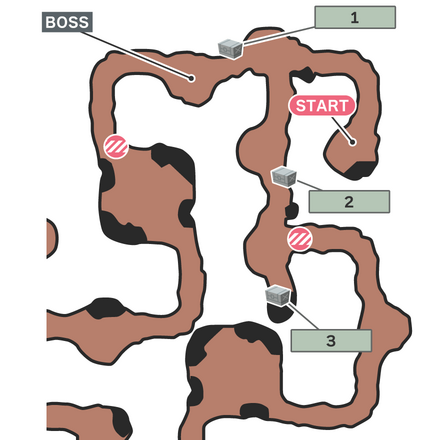 脱出兵追撃のマップ