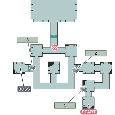神羅ビルの敵を討てのマップ