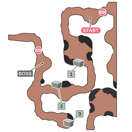 洞窟のアイテムのマップ