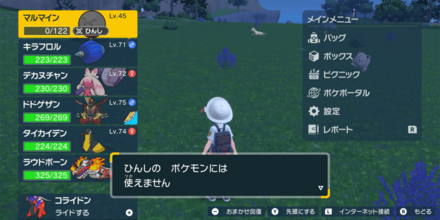 状態異常や瀕死は回復できない