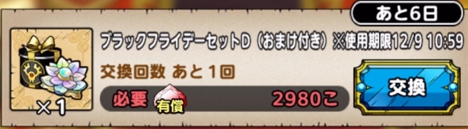 ブラックフライデーセットDで入手できる