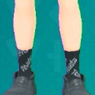 クルーソックス(ブラック×ホワイト)画像