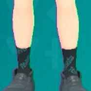 クルーソックス(ブラック×グリーン)画像