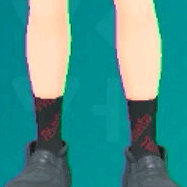 クルーソックス(ブラック×レッド)画像