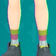 ボーダークルーソックス(ライム×ピンク)画像