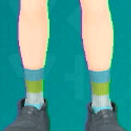 ボーダークルーソックス(ミント×グリーン)画像