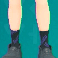 クルーソックス(ブラック×パープル)画像