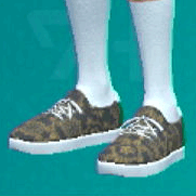 ローカットスニーカー(ブラック×ゴールド)画像