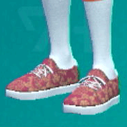 ローカットスニーカー(ボルドー×ゴールド)画像