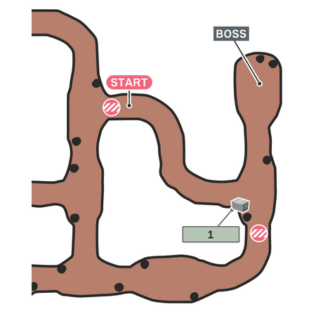 深き洞窟のアイテムのマップ