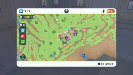 チャンプルタウン南西の赤いモンスターボールのマップ