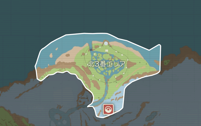 北3番エリアのマップ