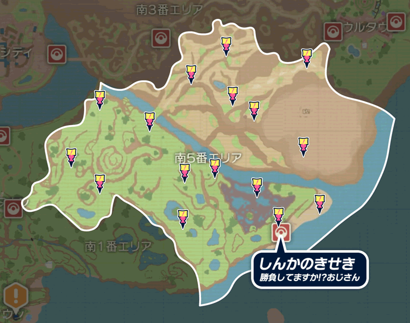 南5番エリアのマップ