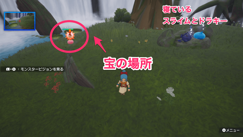 モンスタービジョンを頼りにお宝を探す