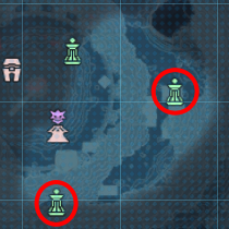 デクストベースのマップ（赤丸）