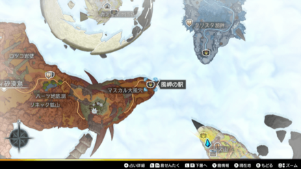 ゴーレムの出現場所マップ例