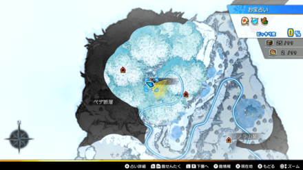テーリア氷雪島「テラーザ岳」のマップ