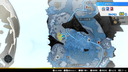 テーリア氷雪島「クリスタ湖畔」のマップ