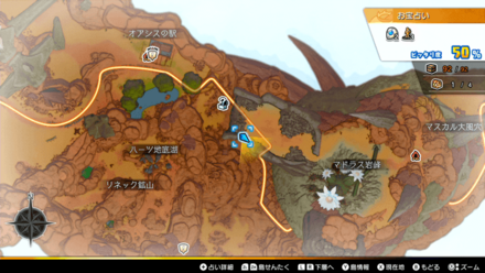 クフィ砂漠島「レプタ砂丘」のマップ