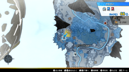 テーリア氷雪島「クリスタ湖畔」のマップ