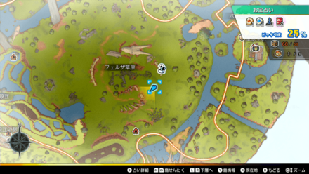 ツバイザ草原島「フェルザ草原」のマップ