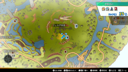 ツバイザ草原島「フェルザ草原」のマップ