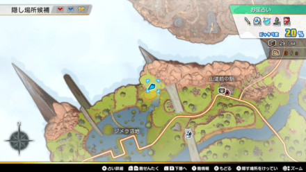 ジメラ沼地の石碑のマップ