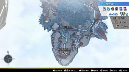 テーリア氷雪島のキュートスライムの周辺の様子