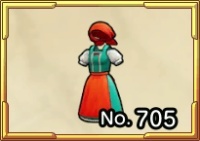 エプロン付きの緑の服画像