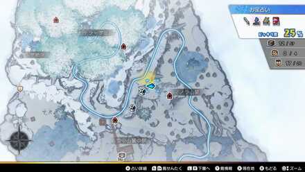 テーリア氷雪島「マノラ山麓」のマップ