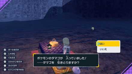 タマゴを受け取る