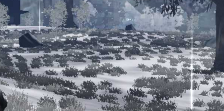 雪原エリアの白い柱