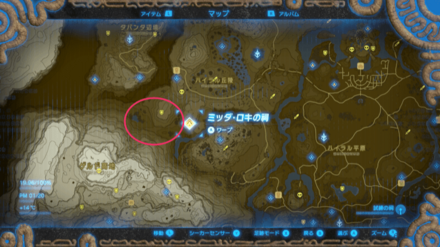 ツルギダケの入手場所マップ