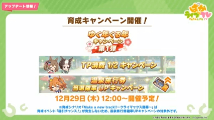 育成がしやすくなるキャンペーン開催