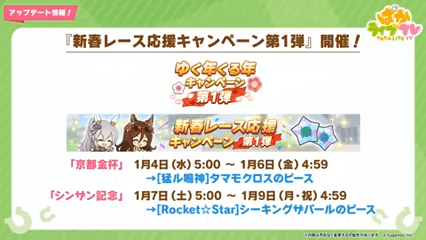 新春レース応援キャンペーン開催