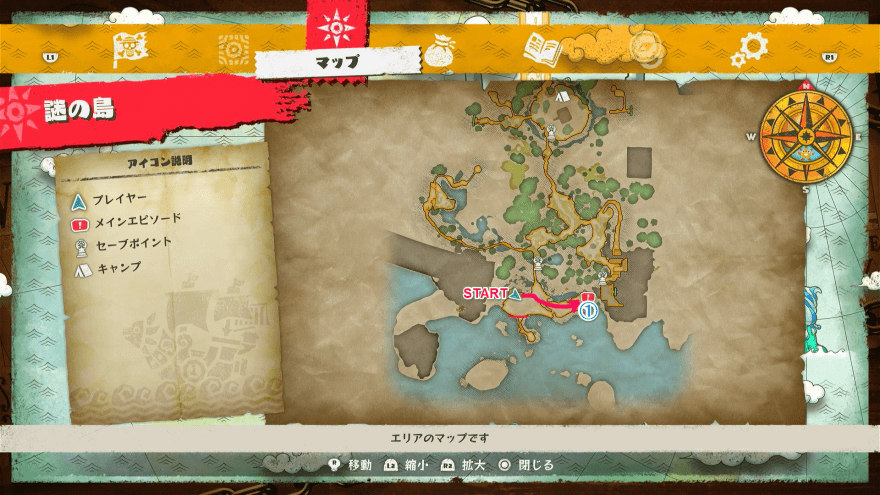 謎の島周辺マップ
