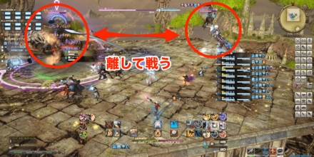 2体を離して戦う