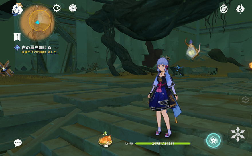 部屋左側の通路へ向かう