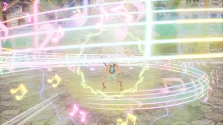 ブルックとチョッパーは後衛で支援