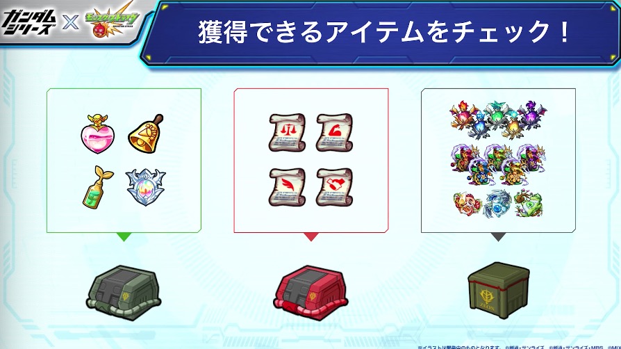 各ボックスからアイテムが排出