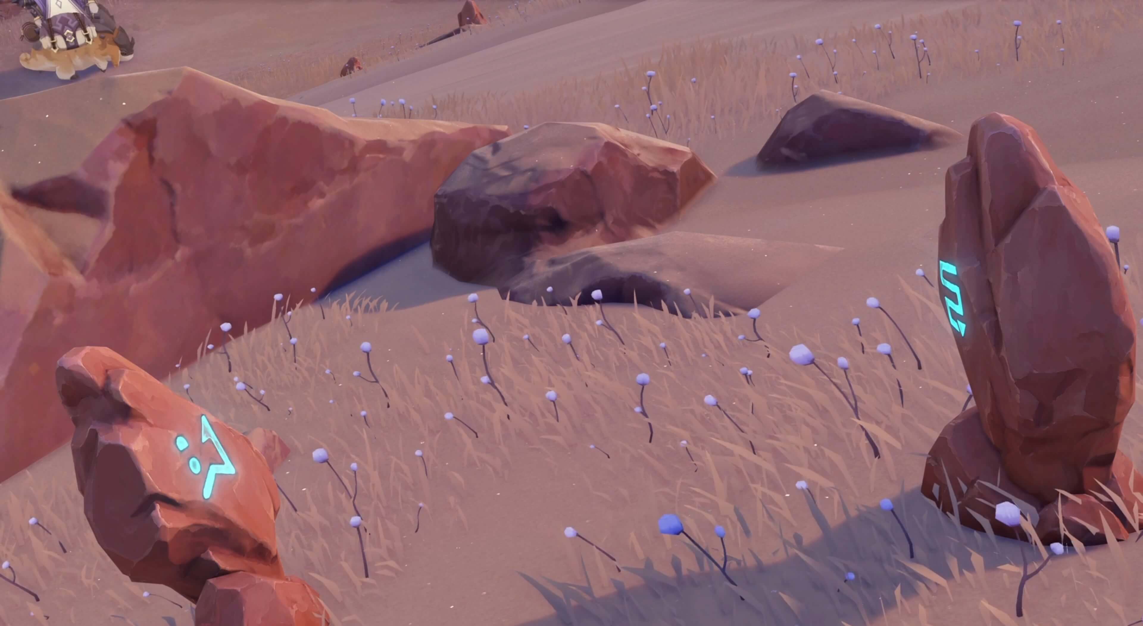 風化した碑石2合わせる文字列(向かい合っている碑石)