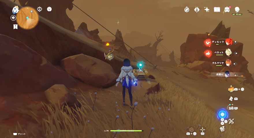 ④の場所と光柱のルート