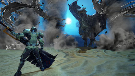 砂塵の中の黒い影