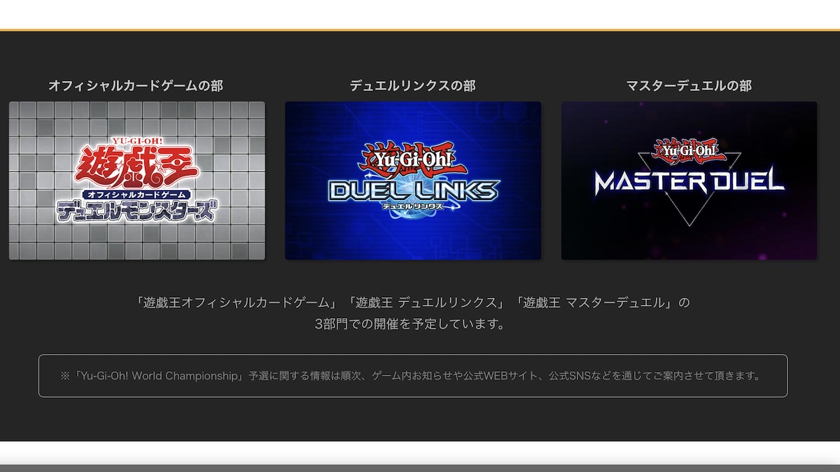 世界大会の部門