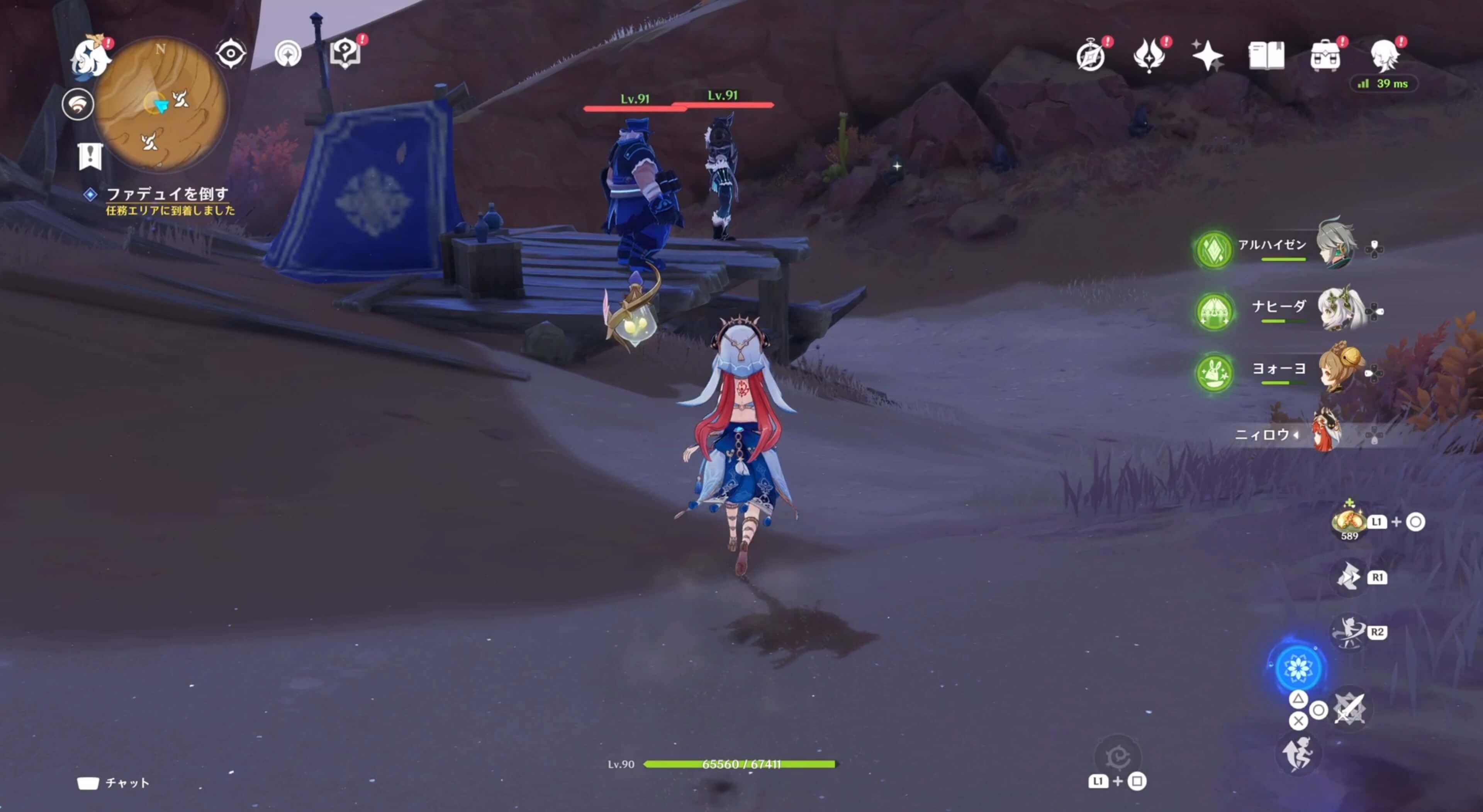 ファデュイ前哨の拠点に入りファデュイを倒す